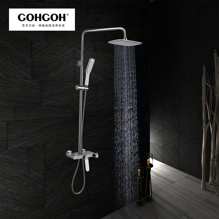 GOHGOH 全銅明裝 掛墻式 增壓淋雨花灑08007 GOHGOH 全銅明裝 掛墻式 增壓淋雨花灑08007